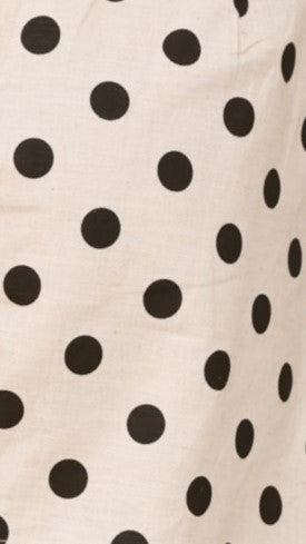 Laolani Button Up Vest Top - Oat Black Polka